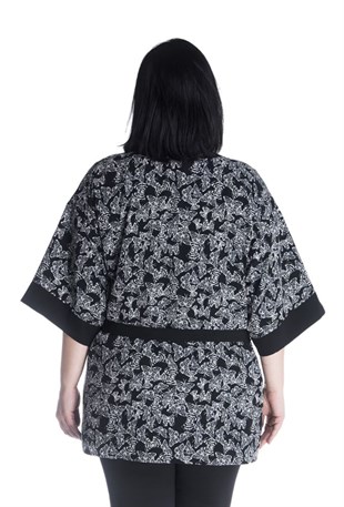 Desenli Kimono CeketMYLINE13291-m