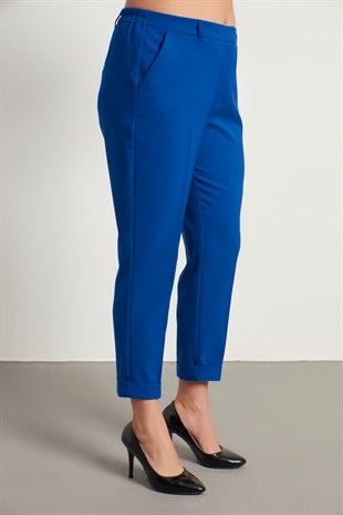 Myline-Cep Detaylı Slim Fit Klasik Pantolon-Büyük Beden Pantolon-56298