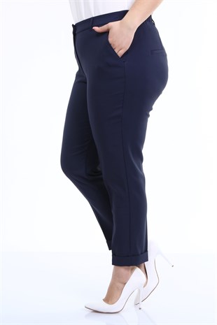 Myline-Cep Detaylı Slim Fit Klasik Pantolon-Büyük Beden Pantolon-46018