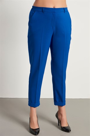 Myline-Cep Detaylı Slim Fit Klasik Pantolon-Büyük Beden Pantolon-56298