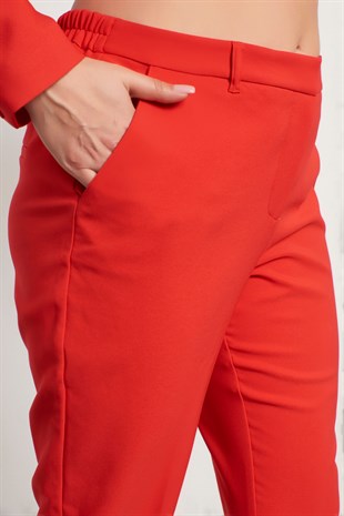 Myline-Cep Detaylı Slim Fit Klasik Pantolon-Büyük Beden Pantolon-56143