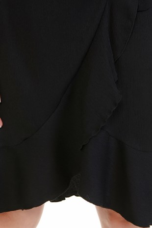 Myline-Eteği Volanlı Elbise-Büyük Beden Günlük Elbiseler-67054